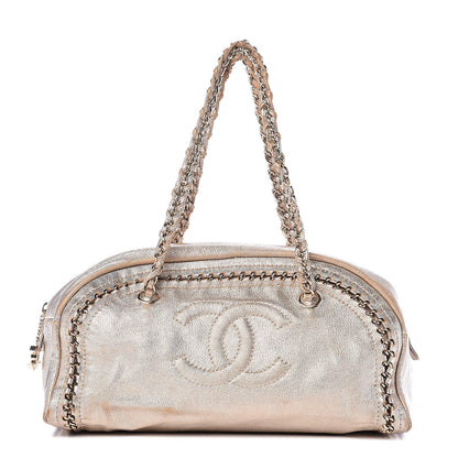 Chanel Metallic Goatskin Medium Luxe Ligne Bowler Gold 1 of 15