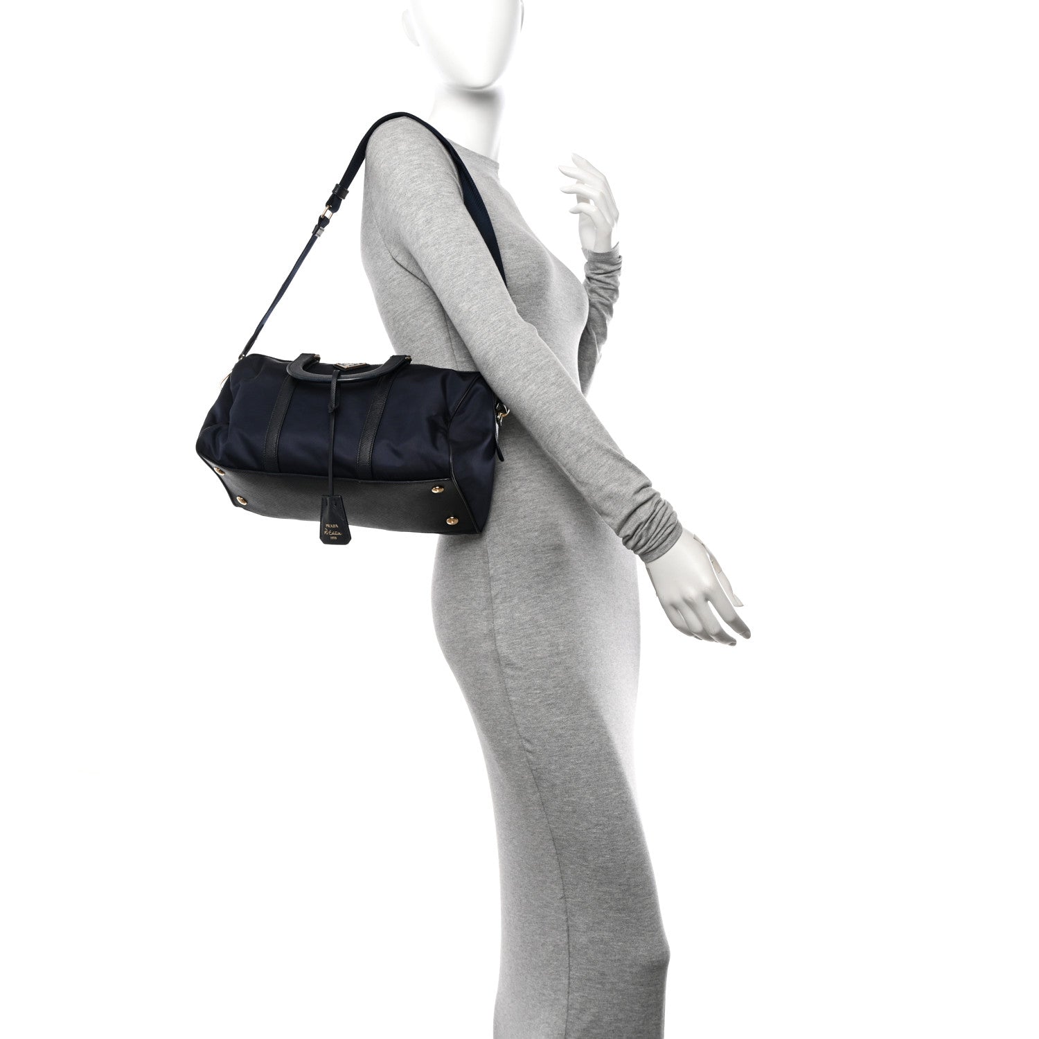 Prada Re-Nylon Saffiano Medium Re-Edition 1978 Top Handle Bag Bleu 2 of 11