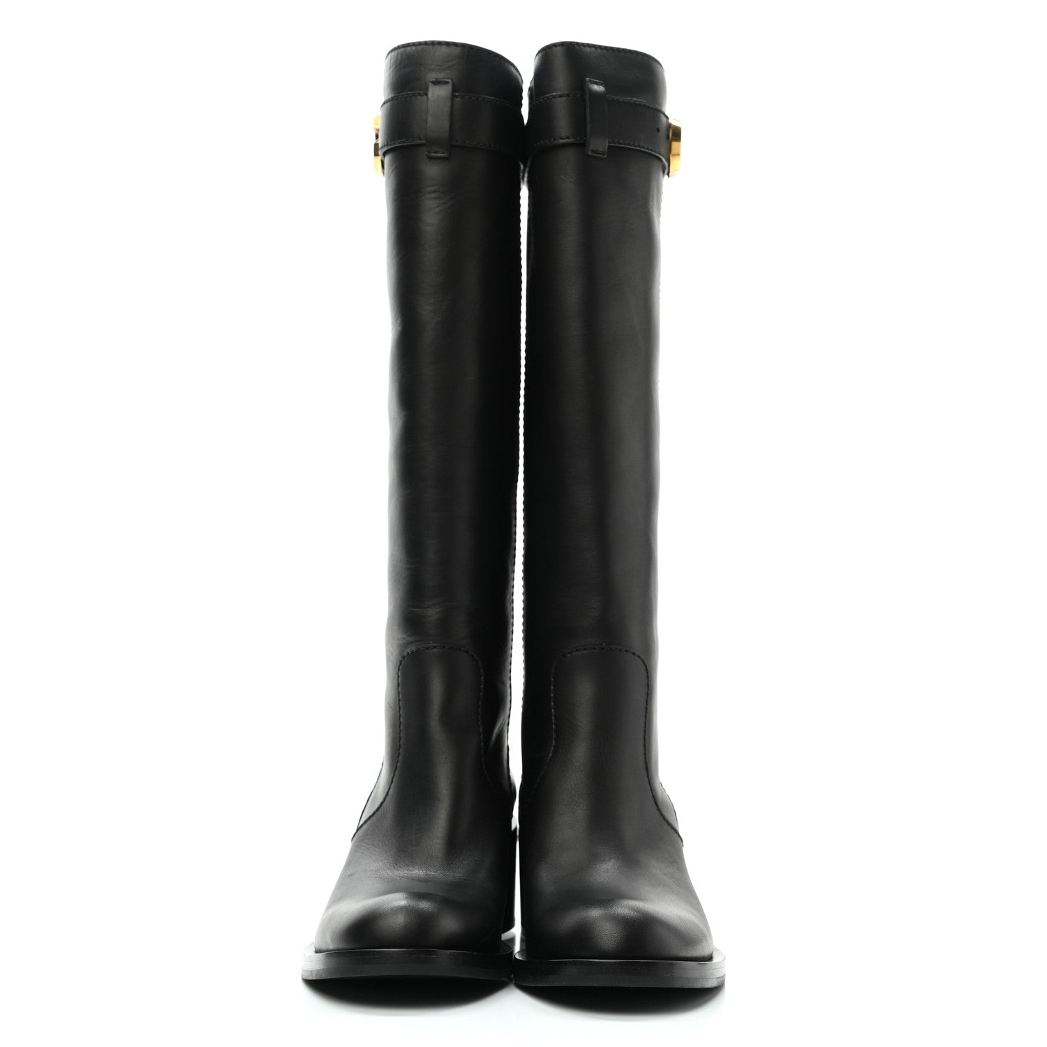 Gucci Calfskin Interlocking G Riding Boots 39.5 Black 2 of 8