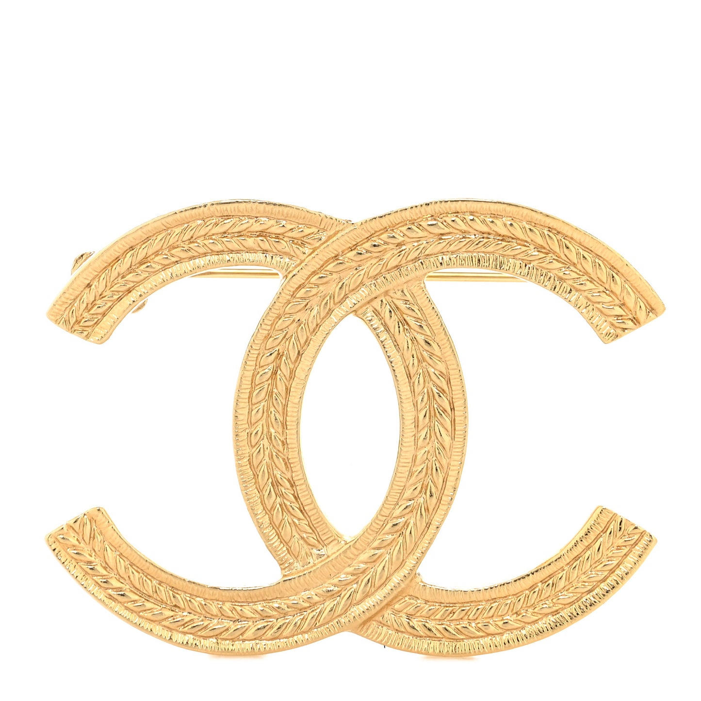 Metal CC Brooch Gold