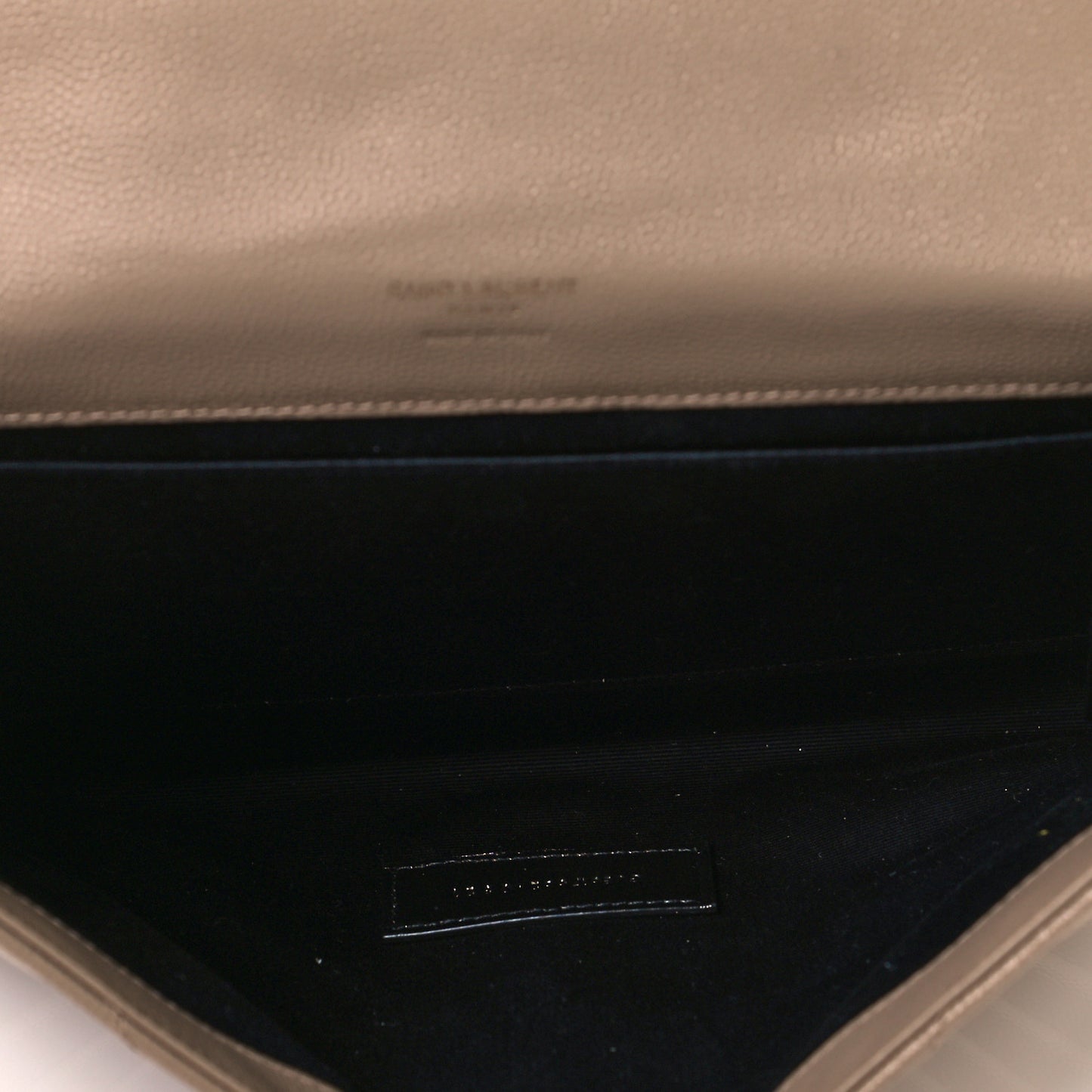 Grain De Poudre Matelasse Chevron Monogram Envelope Clutch Dark Beige