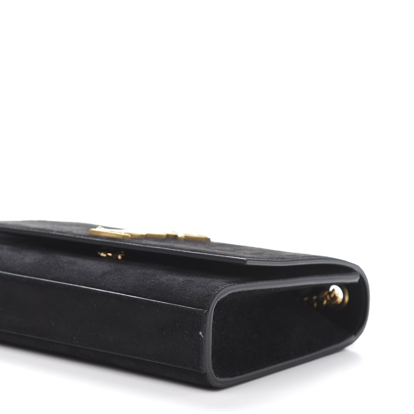 Suede Small Classic Monogram Palm Tree Kate Satchel Black