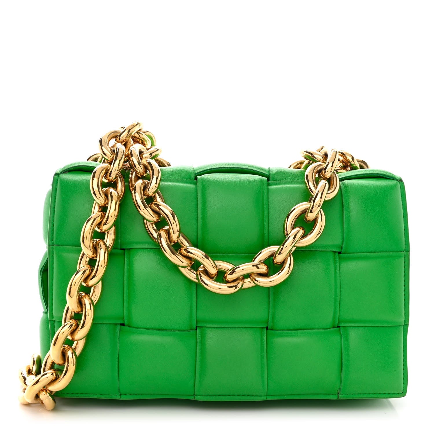 Bottega Veneta Lambskin Maxi Intreccio Padded Chain Cassette Crossbody Bag Parakeet 1 of 11