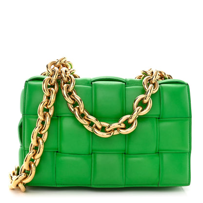 Bottega Veneta Lambskin Maxi Intreccio Padded Chain Cassette Crossbody Bag Parakeet 1 of 11