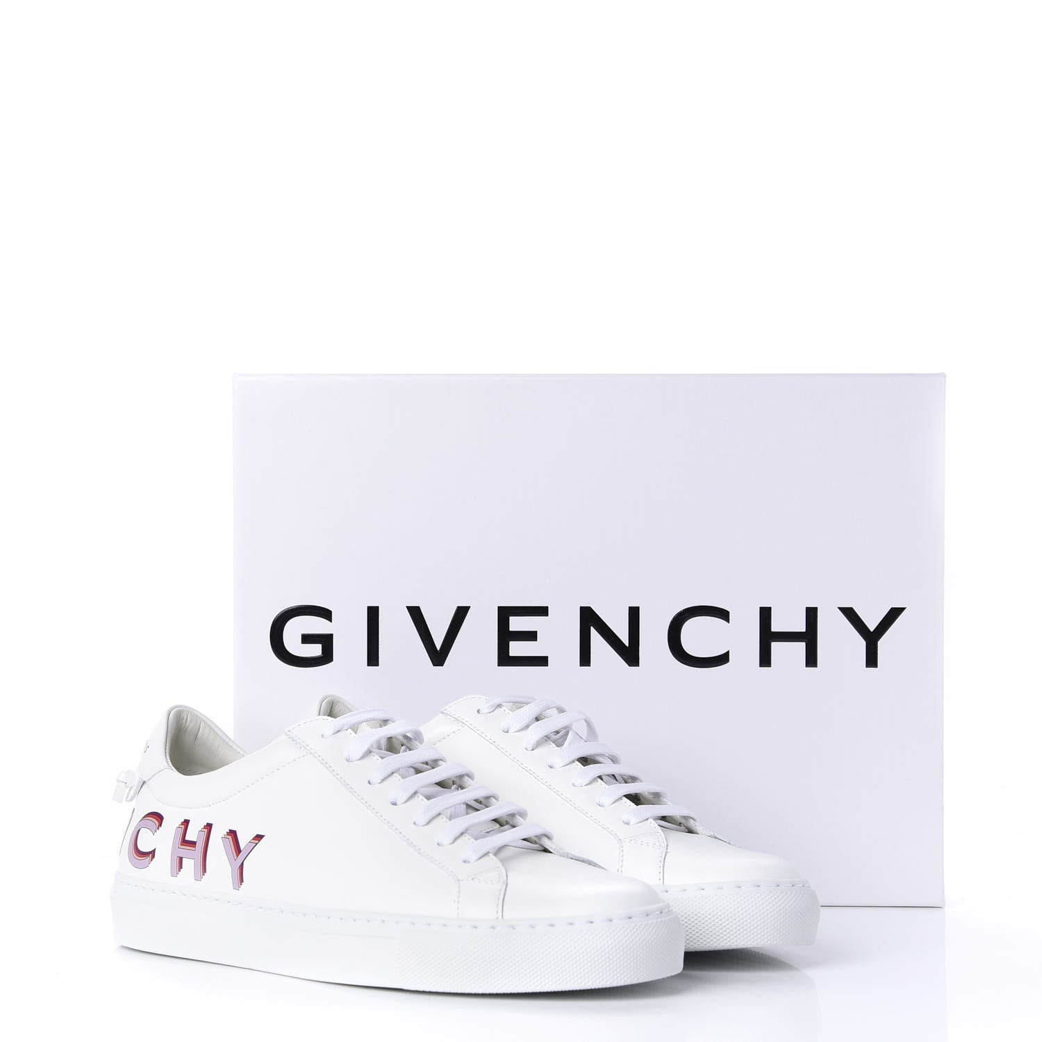 Givenchy Calfskin Logo Womens Urban Street Sneakers 38 White Red 12 of 12