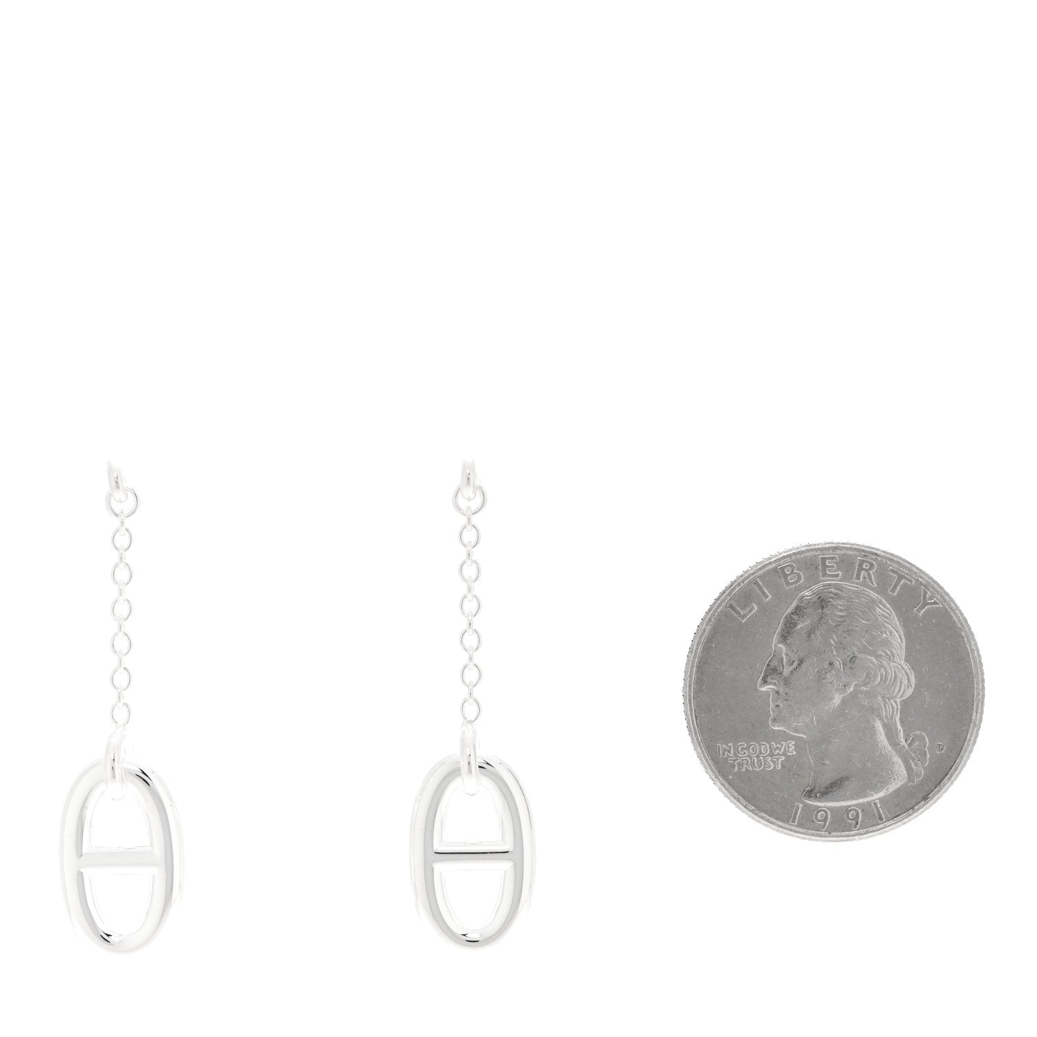 Hermes Sterling Silver Farandole Drop Earrings 2 of 5