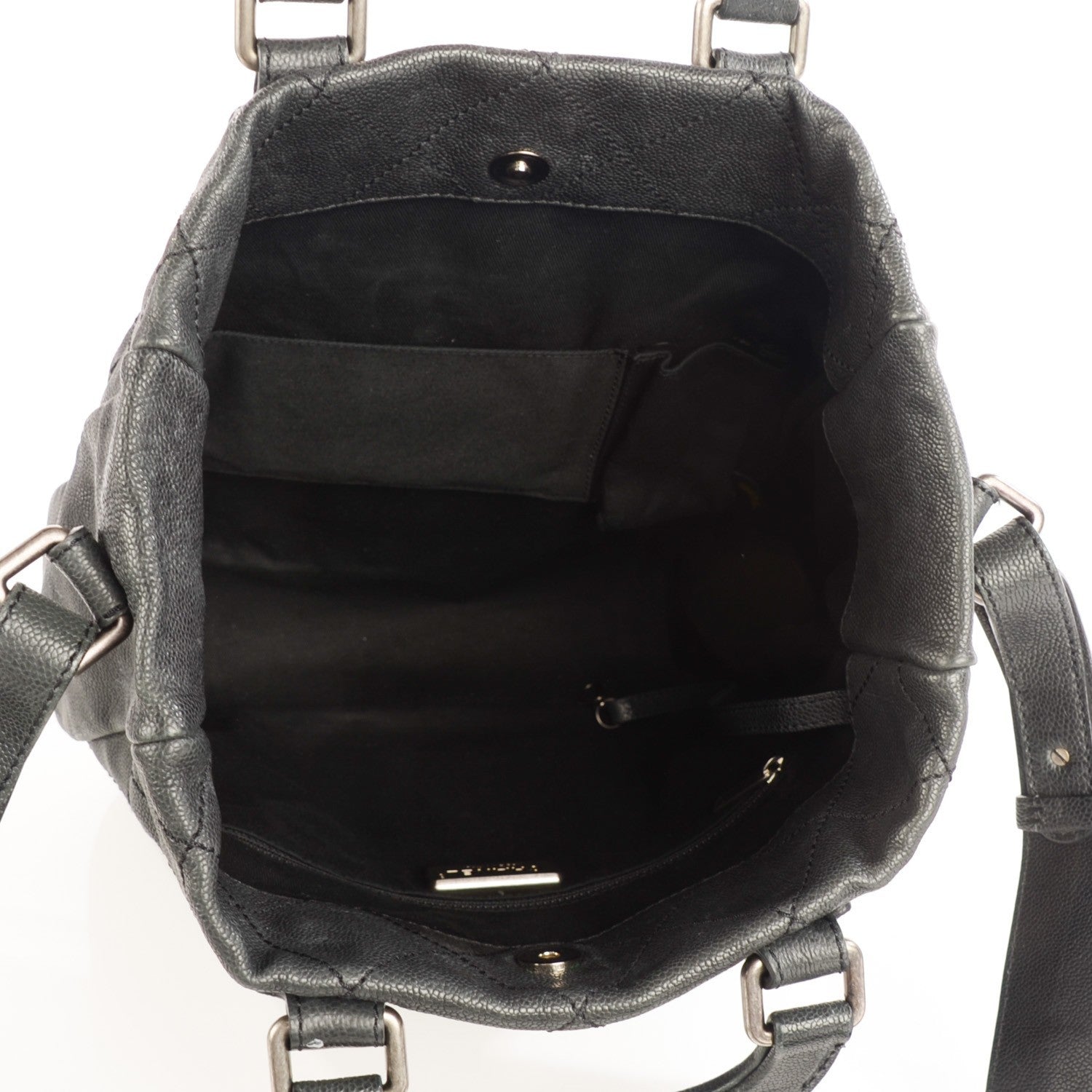 Chanel Distressed Caviar Outdoor Ligne Tote Dark Grey 6 of 7