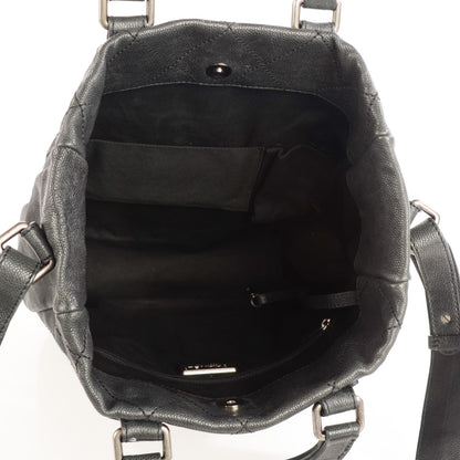 Chanel Distressed Caviar Outdoor Ligne Tote Dark Grey 6 of 7