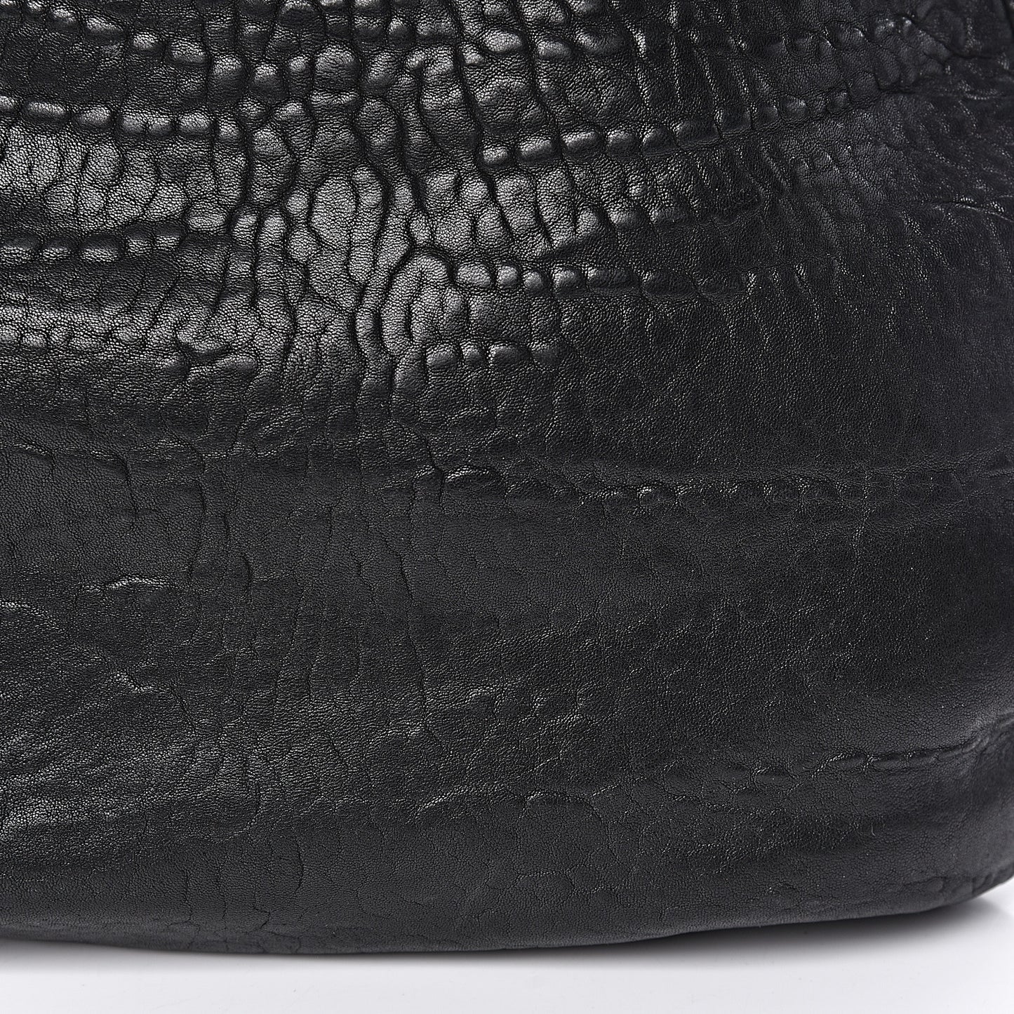 Pebbled Lambskin Shoulder Bag Black
