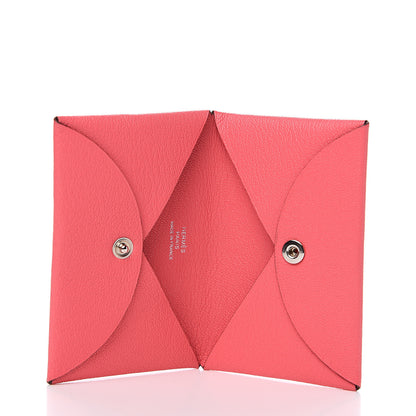 Hermes Chevre Mysore Calvi Card Case Rose Lipstick 4 of 7