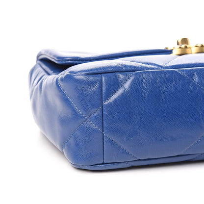 Chanel Goatskin Quilted Medium 19 Flap Dark Blue 8 of 10