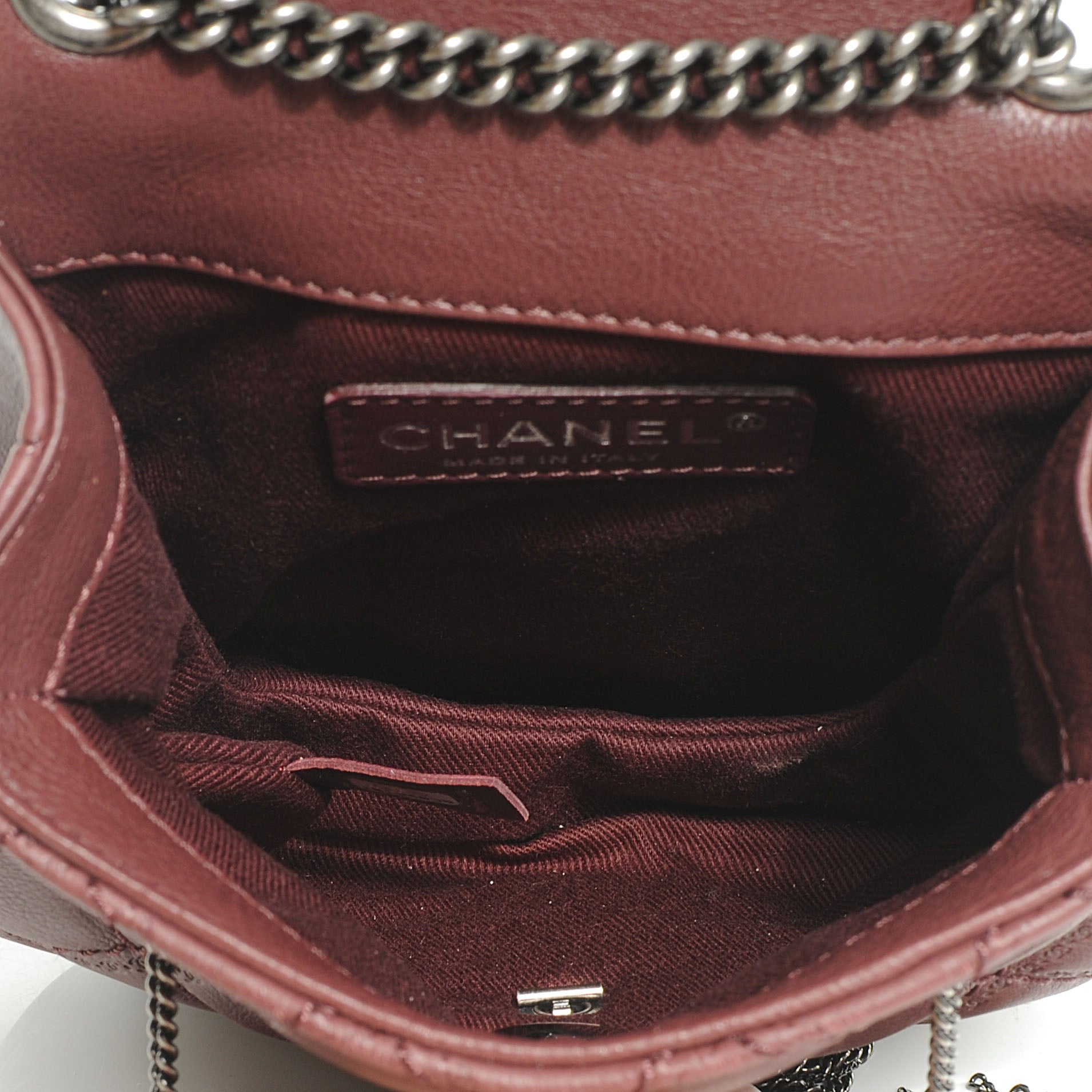 Chanel Calfskin Coco Sporran Small Tassel Flap Burgundy 6 of 8