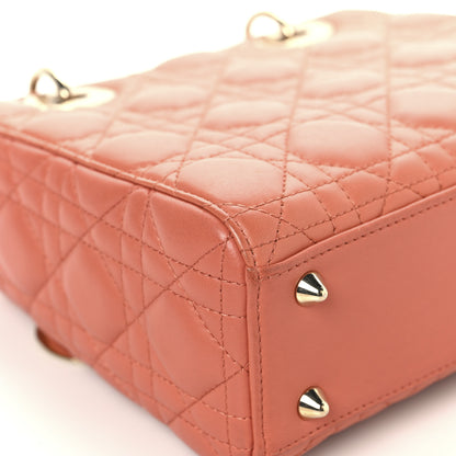 Christian Dior Lambskin Cannage Small My ABCDior Lady Dior Coral 10 of 13