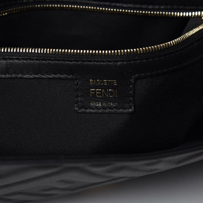 Fendi Nappa FF 1974 Embossed Large Baguette Black 5 of 13