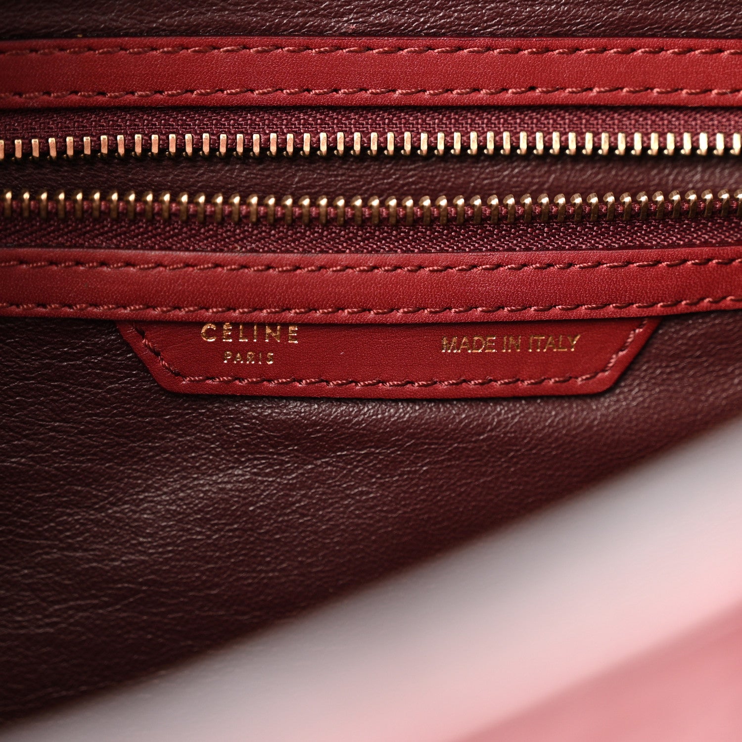 Celine Canvas Crocodile Embossed Bi-Color Mini Luggage Beige Red 6 of 14