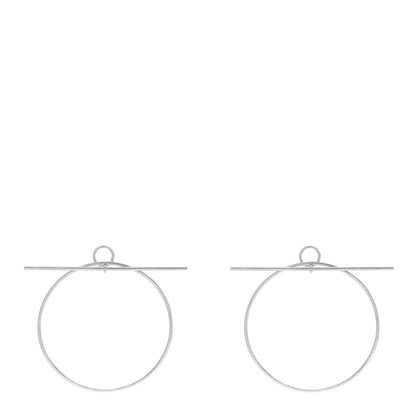Hermes Sterling Silver TGM Loop Earrings 1 of 5