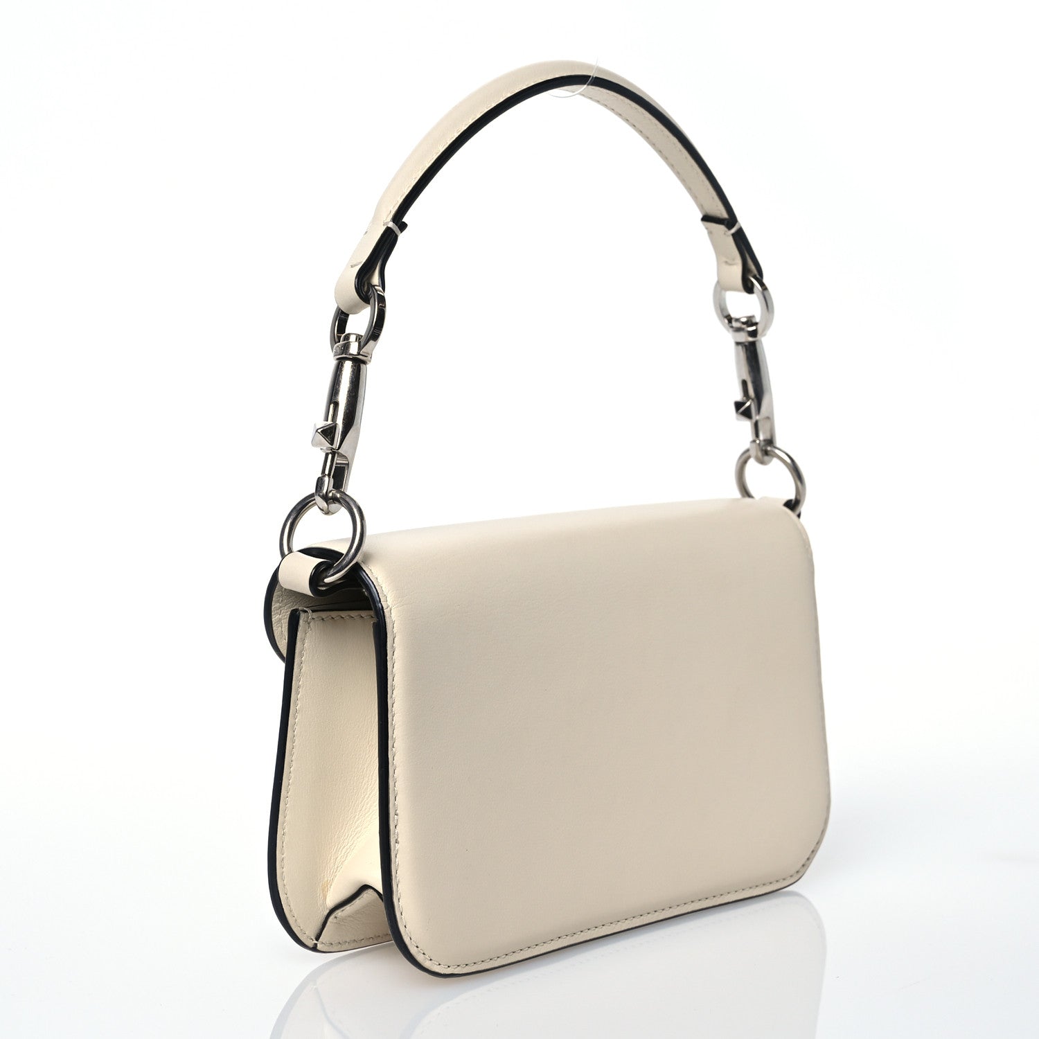 Valentino Garavani Calfskin Crystal Vlogo Small Loco Shoulder Bag Light Ivory 4 of 18