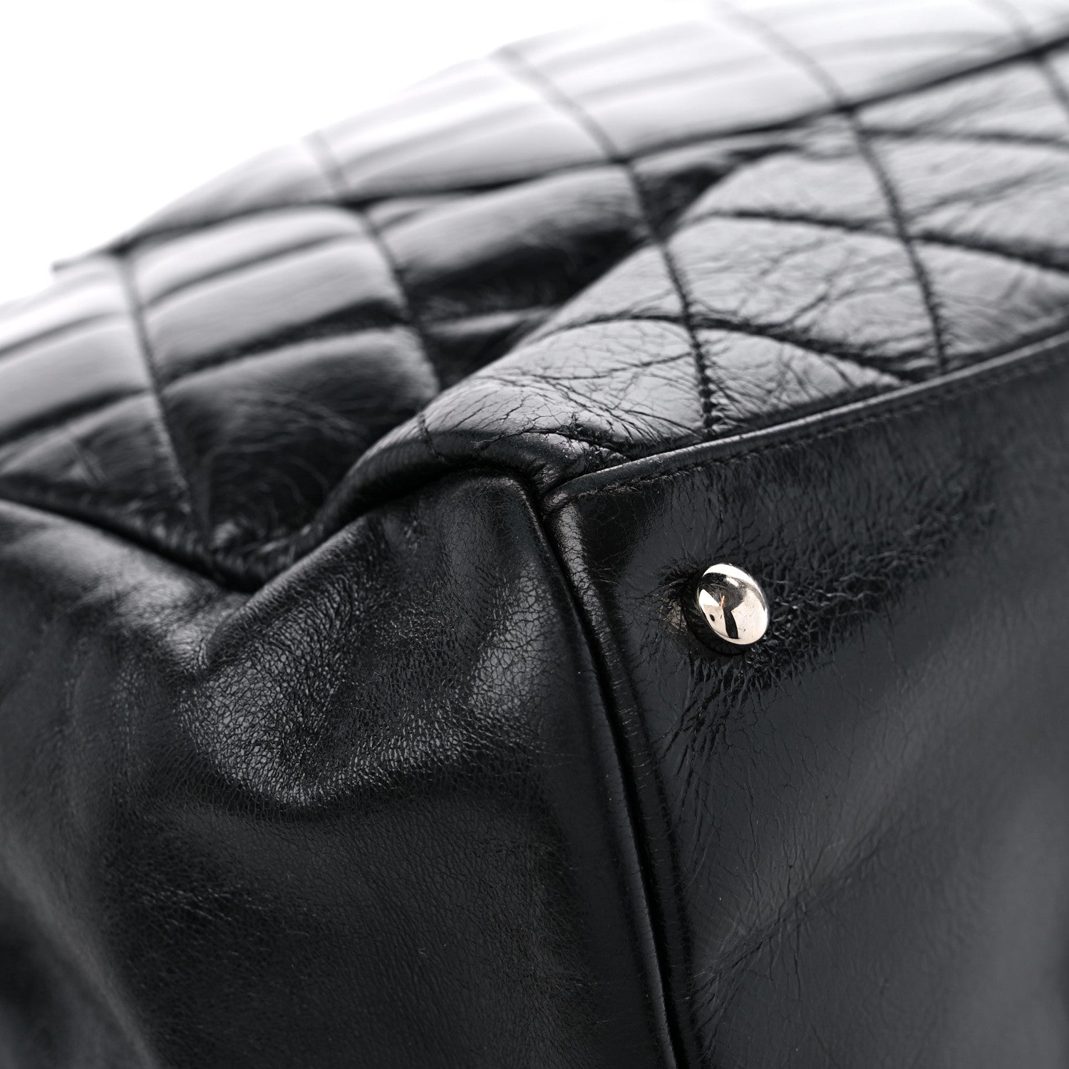Chanel Glazed Calfskin Quilted Large CC Delivery Tote Black 10 of 17