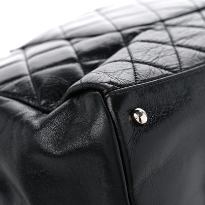 Chanel Glazed Calfskin Quilted Large CC Delivery Tote Black 10 of 17