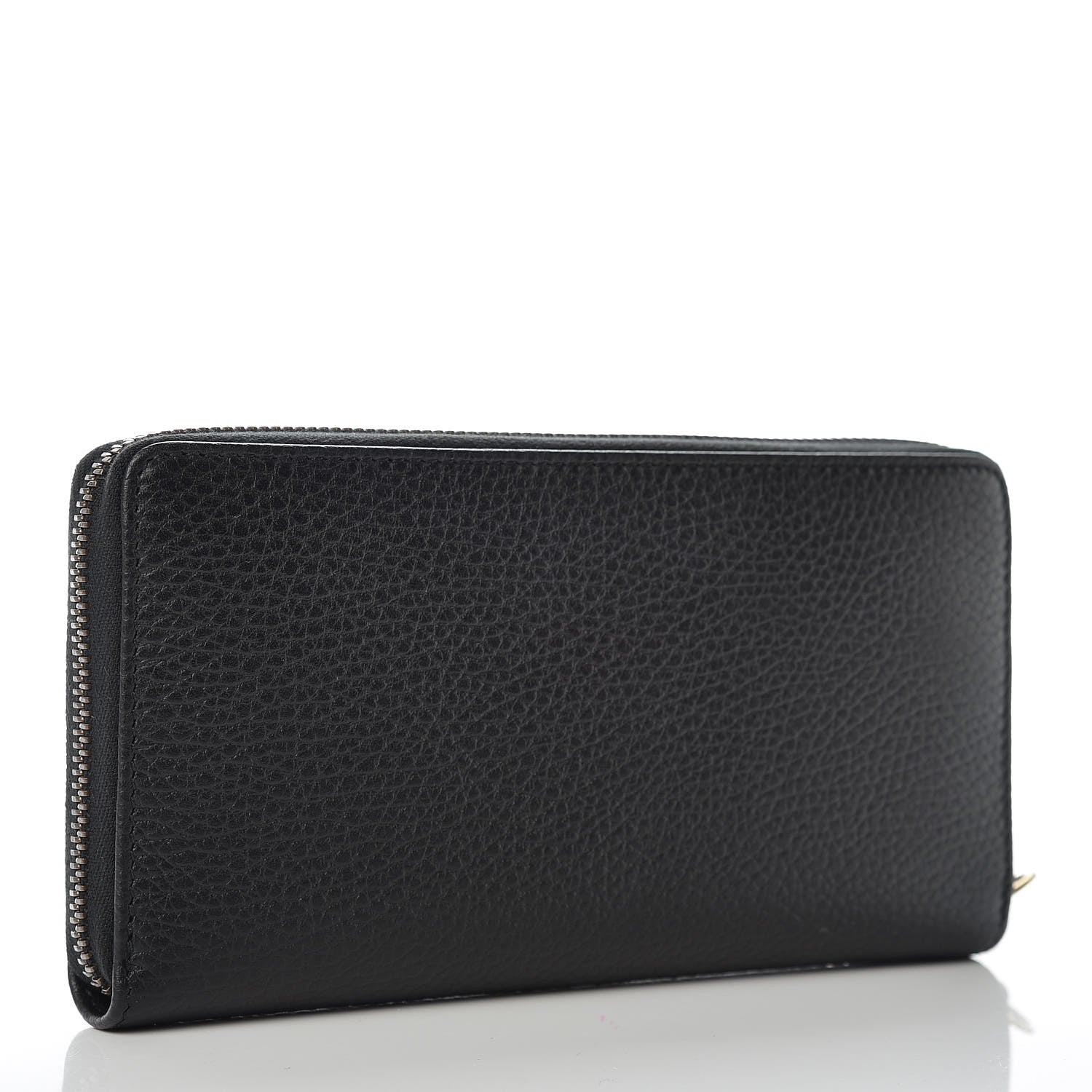 Gucci Calfskin GG Marmont Bow Zip Around Wallet Black 3 of 7