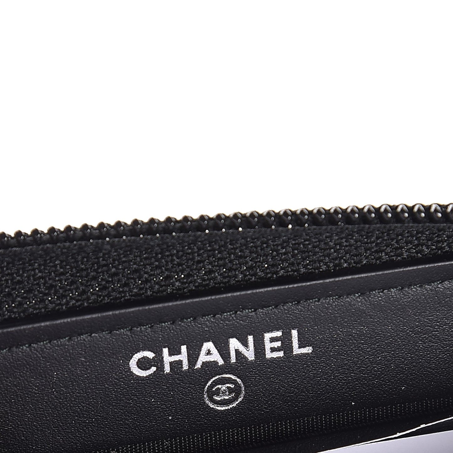Calfskin Painted Chevron Embossed Small Boy Zip Wallet Black