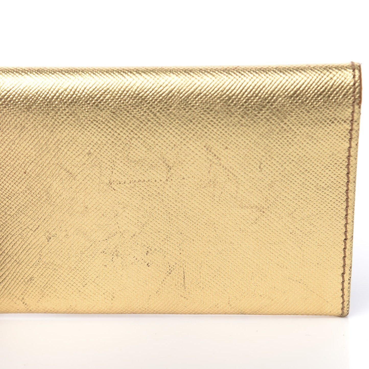 Metallic Saffiano Card Holder Platino