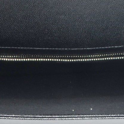 Saint Laurent Grain de Poudre Matelasse Studded Large Monogram Satchel Black 6 of 9