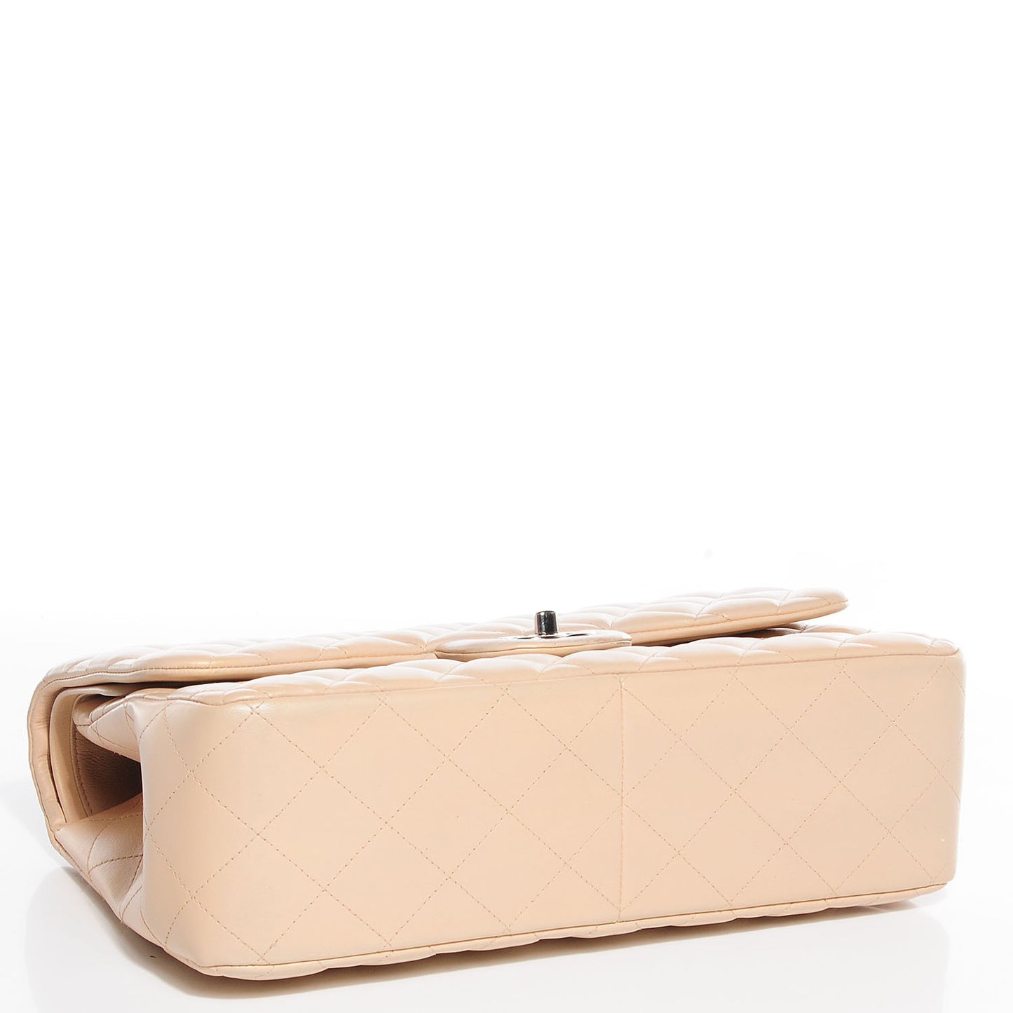 Lambskin Jumbo Double Flap Beige Clair