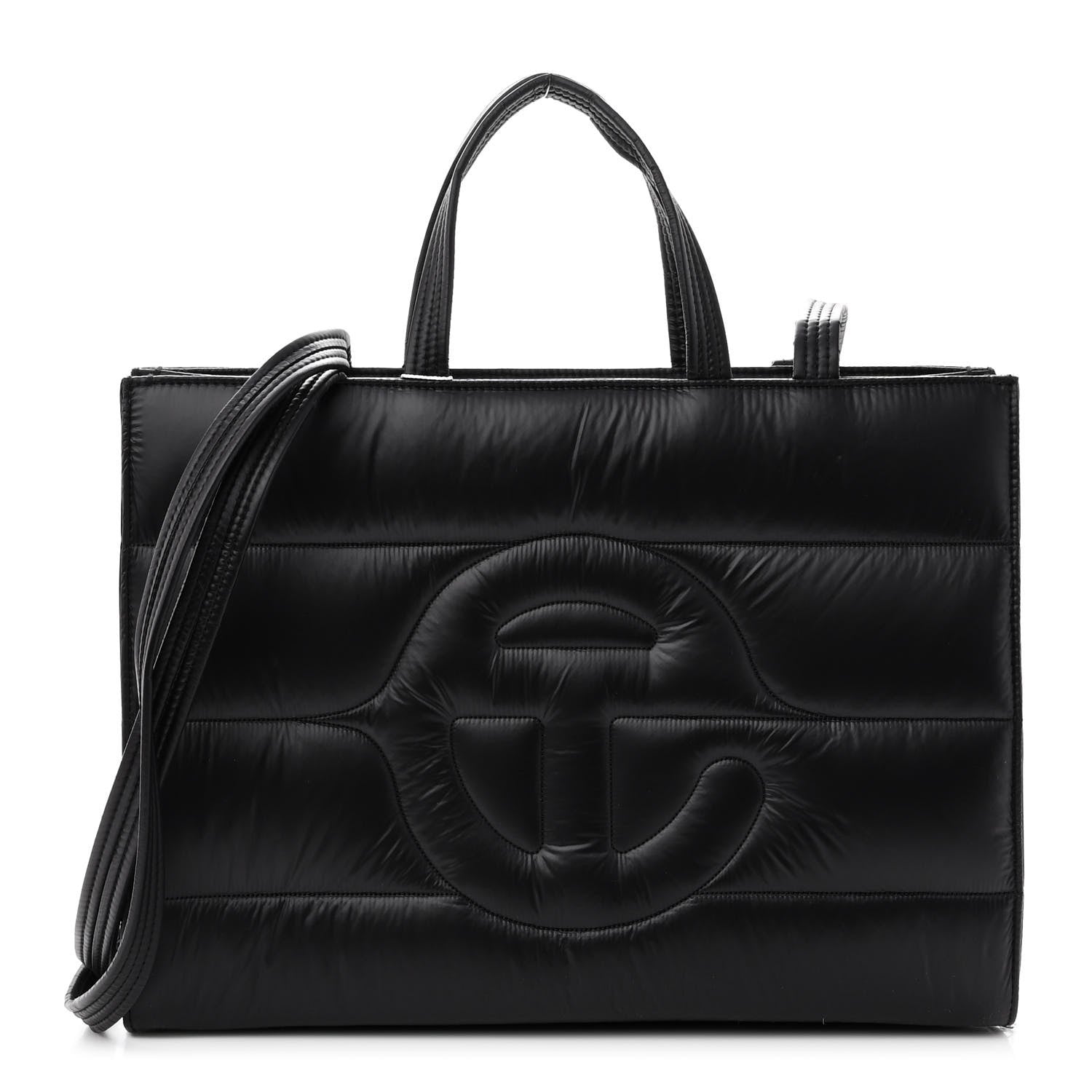Telfar Nylon Medium Puff Shopping Bag Black 1 of 11