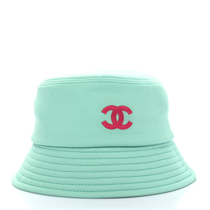 Chanel Cotton CC Cloche Bucket Hat S Turquoise Fuchsia 3 of 9