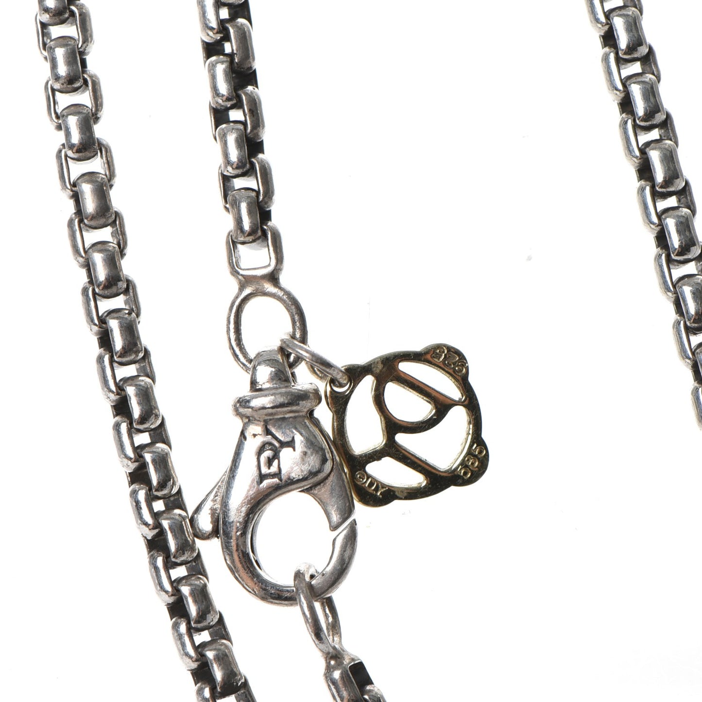 Sterling Silver 18K Gold 19mm Albion Dome Pendant Necklace