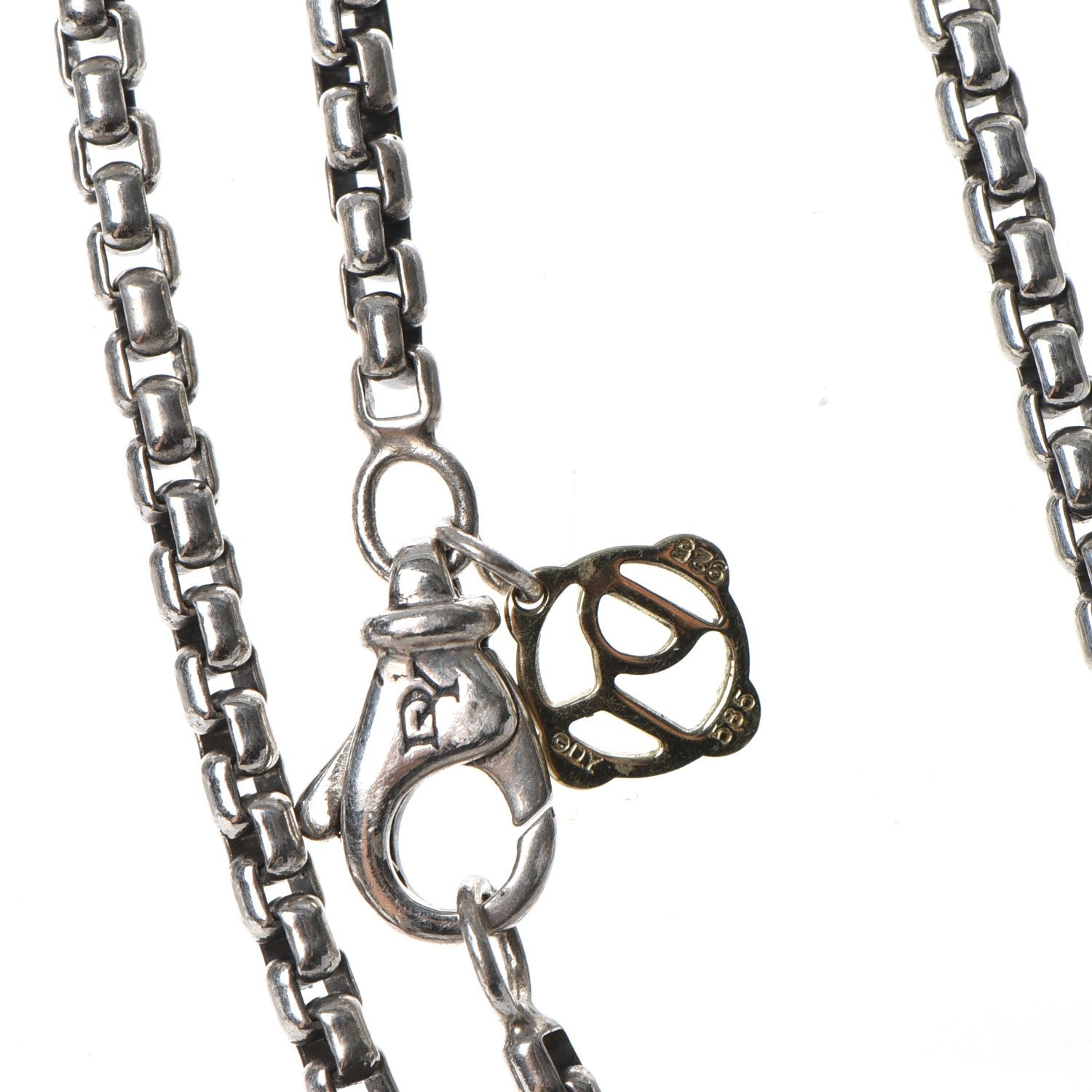 David Yurman Sterling Silver 18K Gold 19mm Albion Dome Pendant Necklace 6 of 6