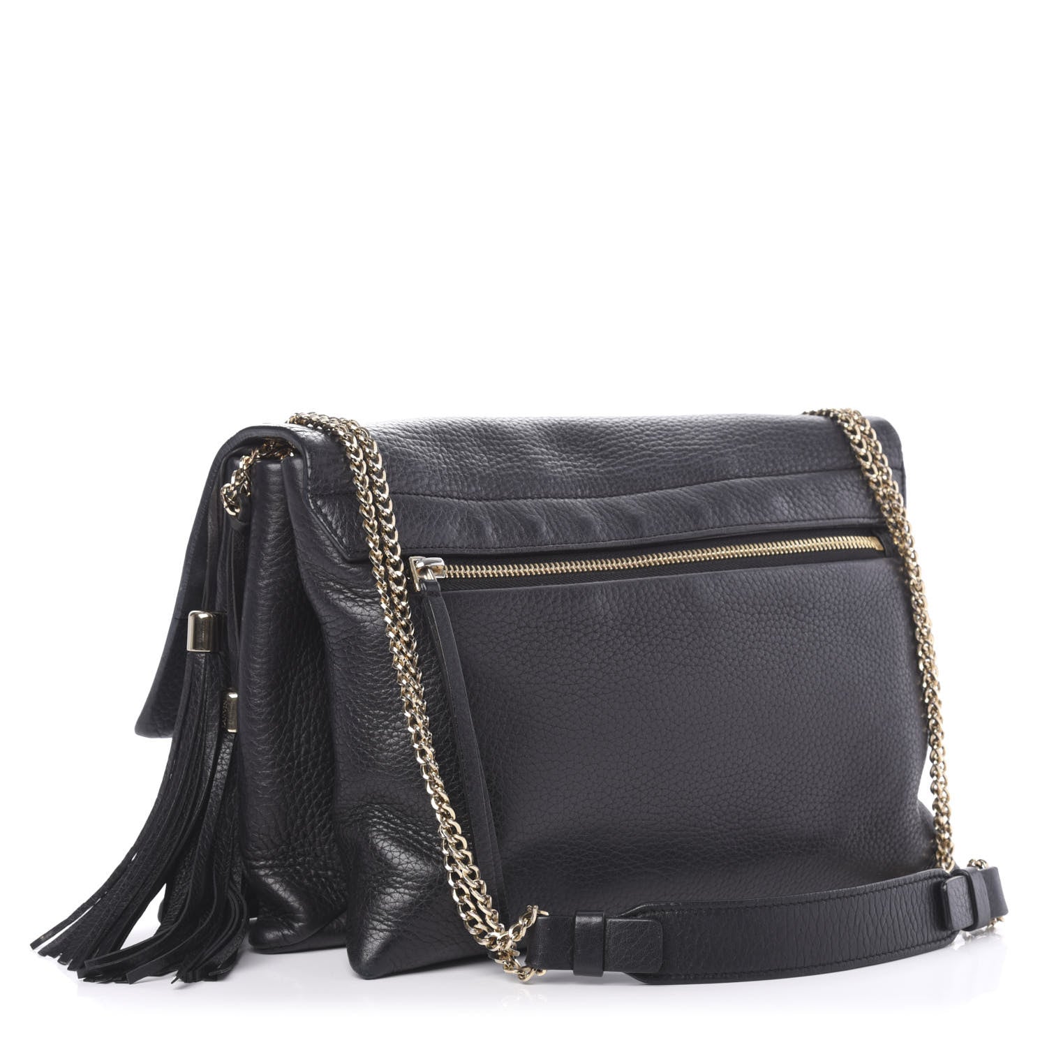 Lanvin Grained Calfskin Medium Sugar Flap Shoulder Bag Black 3 of 12