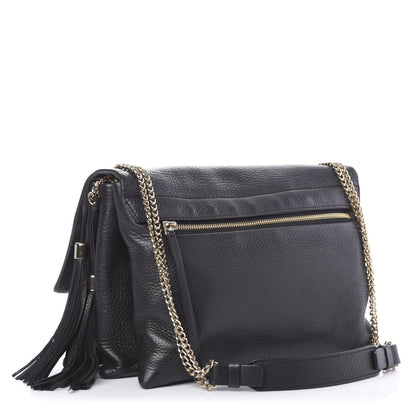 Lanvin Grained Calfskin Medium Sugar Flap Shoulder Bag Black 3 of 12