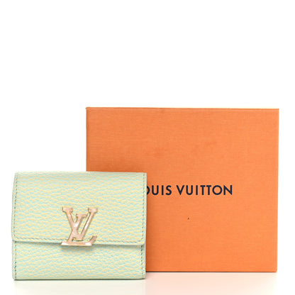 Louis Vuitton Taurillon Summer Stardust Capucines XS Wallet Vert D'Eau 7 of 7