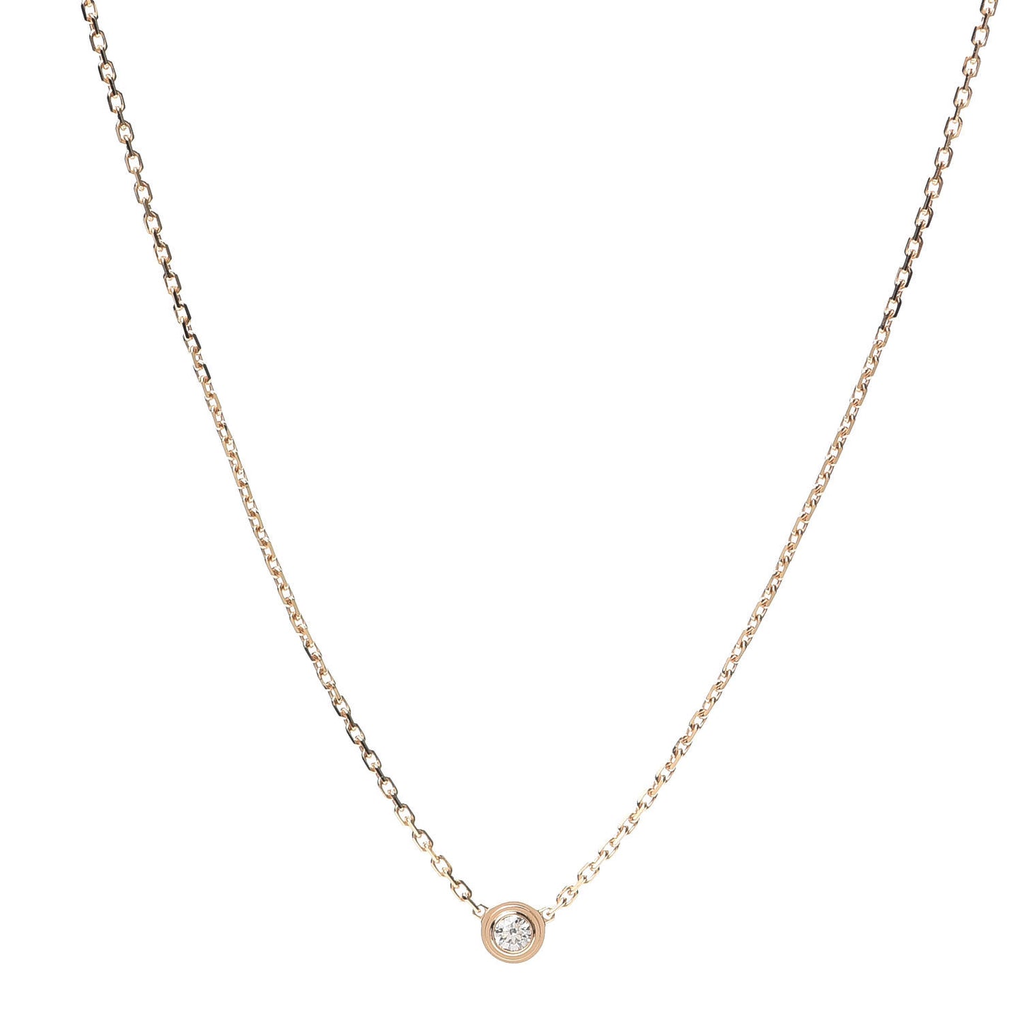18K Pink Gold Diamond XS D'Amour Pendant Necklace