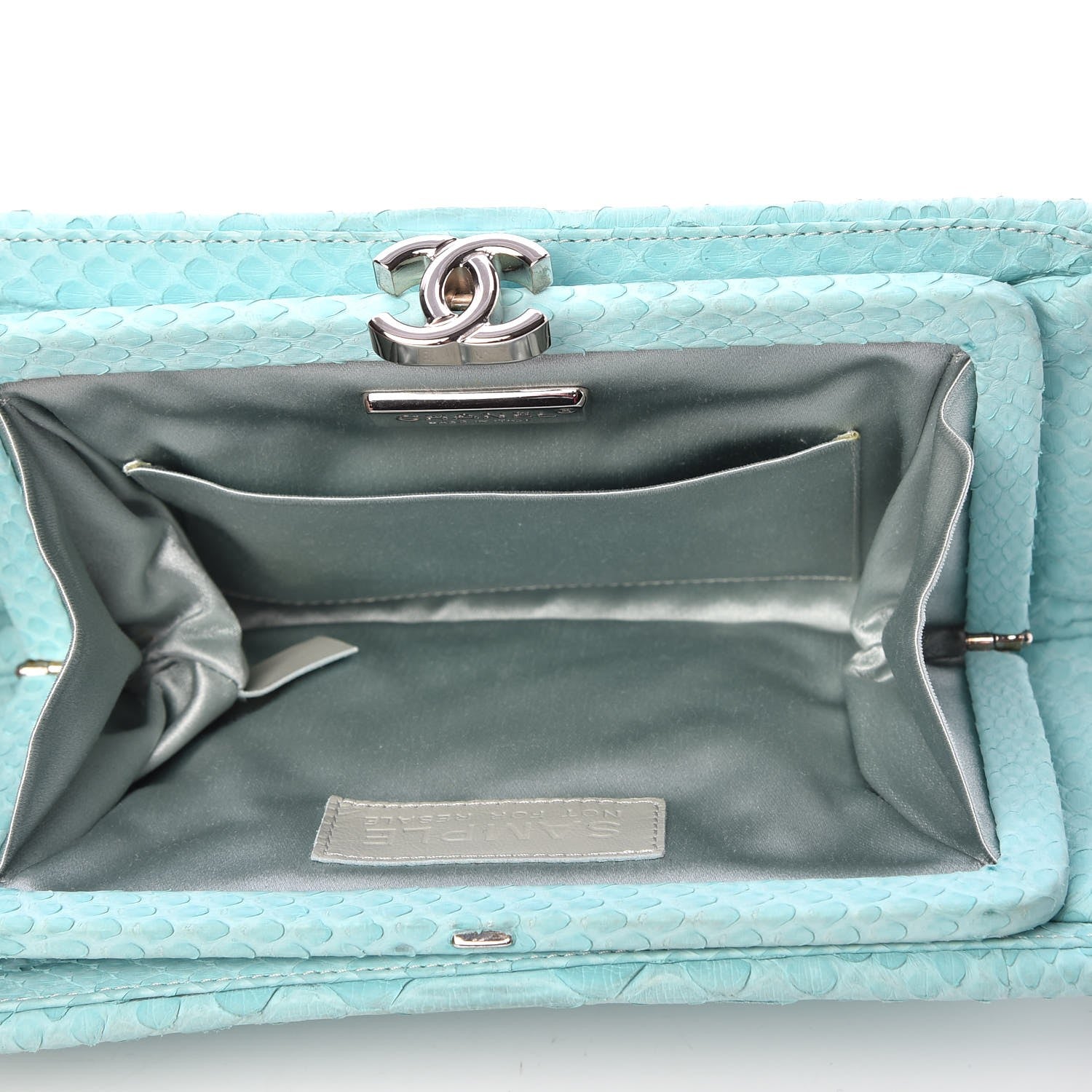 Chanel Python Timeless Clutch Blue 5 of 15