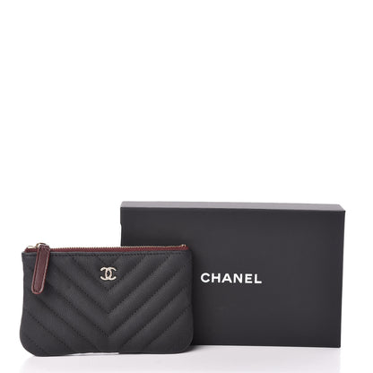 Chanel Caviar Chevron Quilted Small Cosmetic Case Black 8 of 8