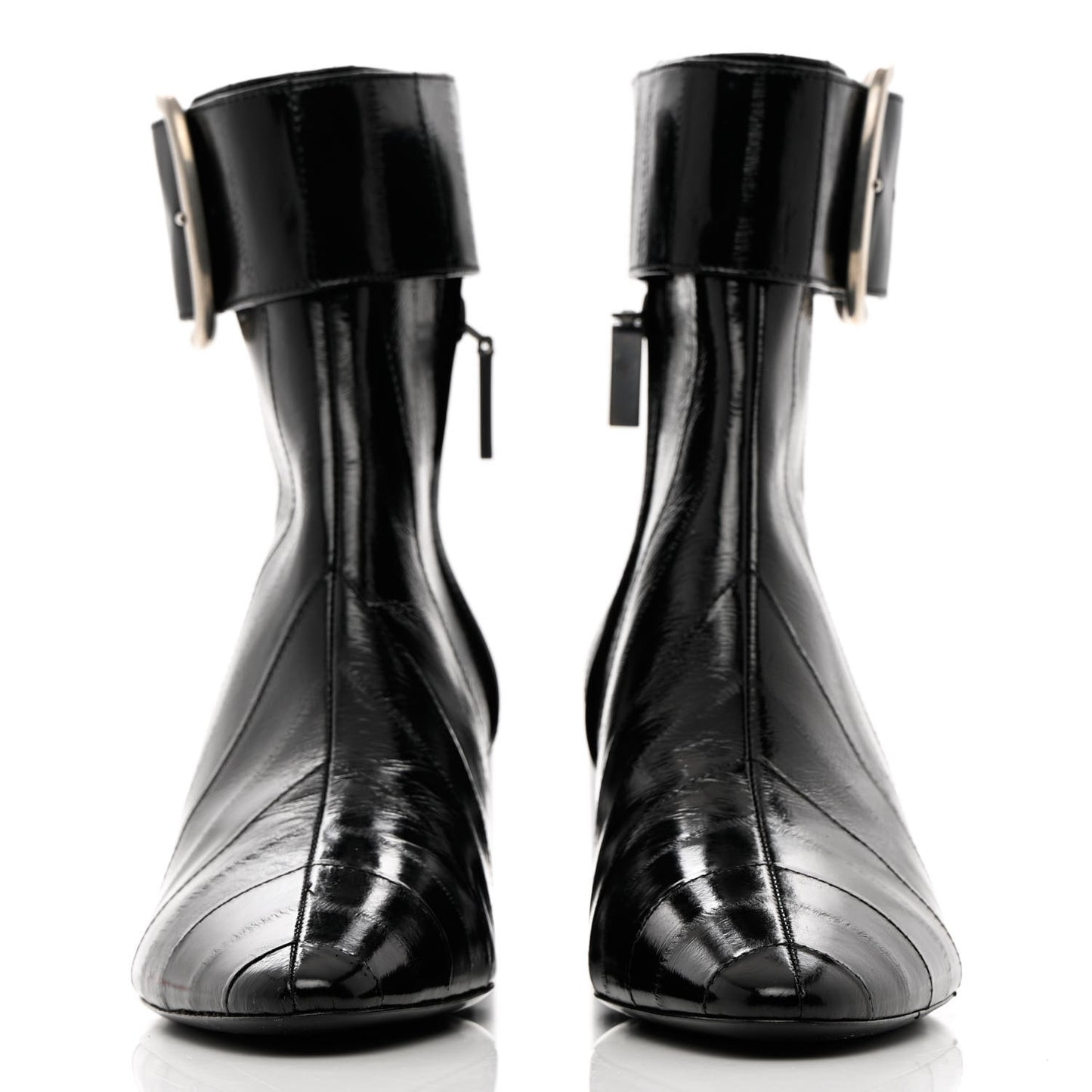 Shiny Eel Joplin Buckle Booties 37.5 Black