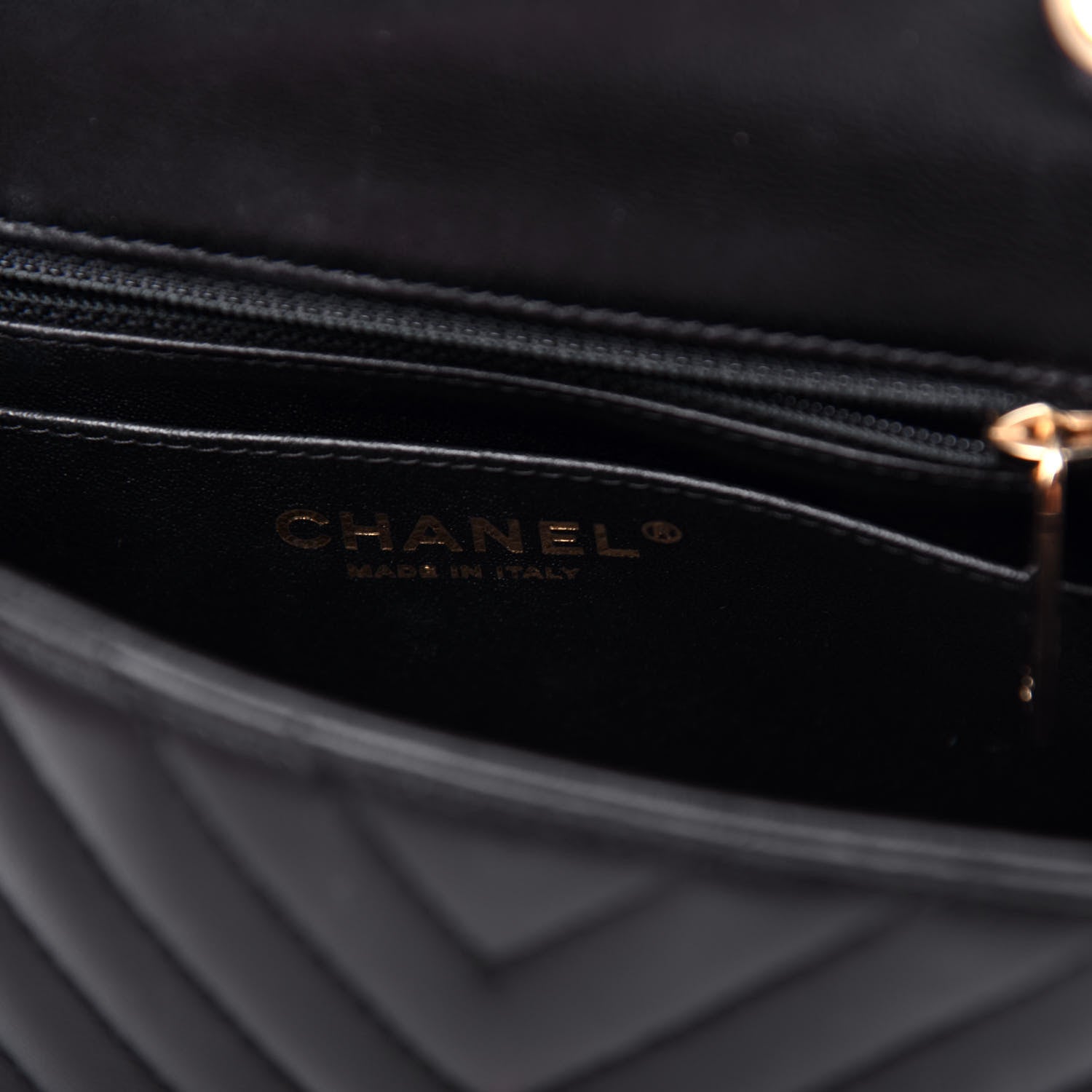 Chanel Lambskin Chevron Quilted Mini Square Flap Black 6 of 10