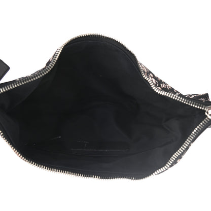 Alexander McQueen Silk Dandelion Print De Manta Clutch Black 5 of 8
