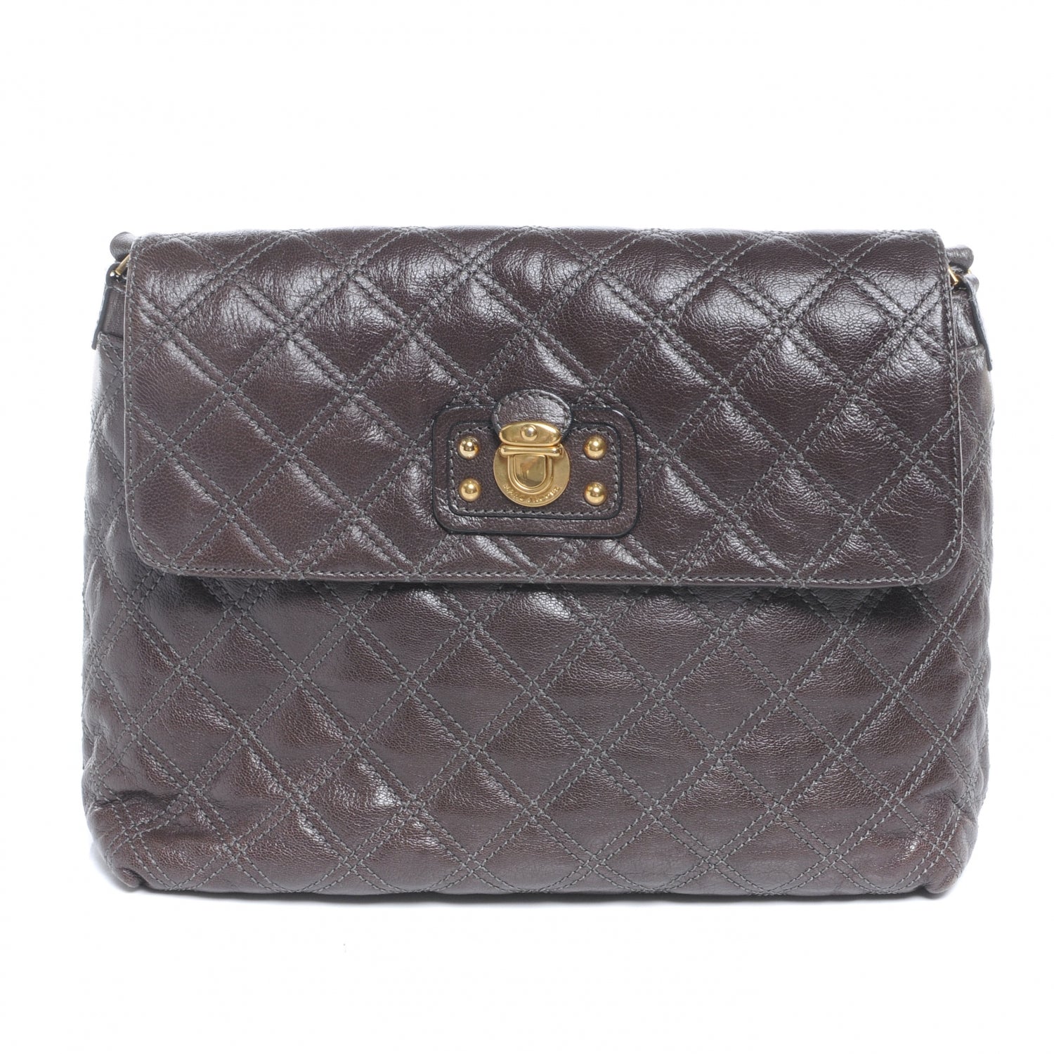 Marc Jacobs Leather Quilted The XL Single Shoulder Bag Dark Grey 1 of 7