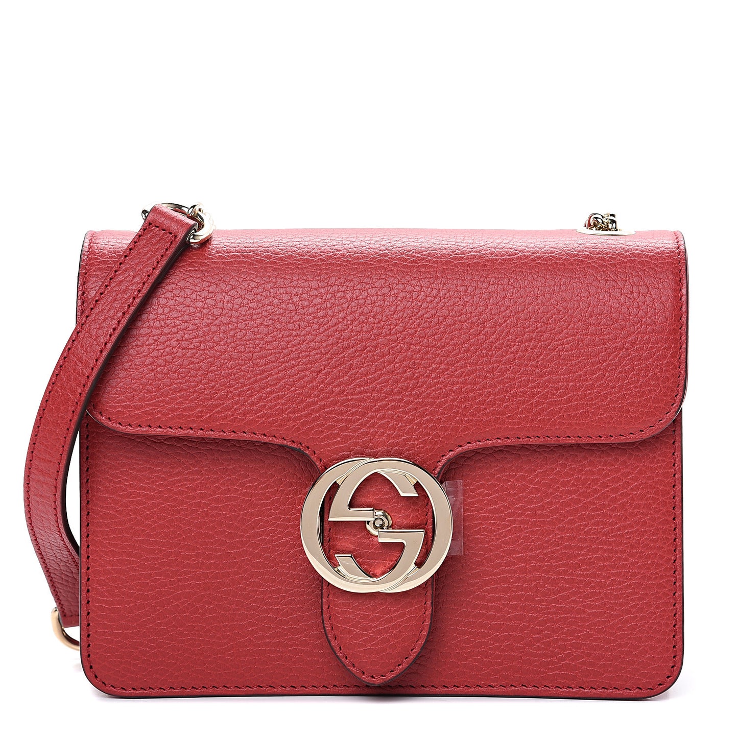 Dollar Calfskin Small Interlocking G Shoulder Bag Red