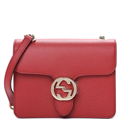 Gucci Dollar Calfskin Small Interlocking G Shoulder Bag Red 1 of 8