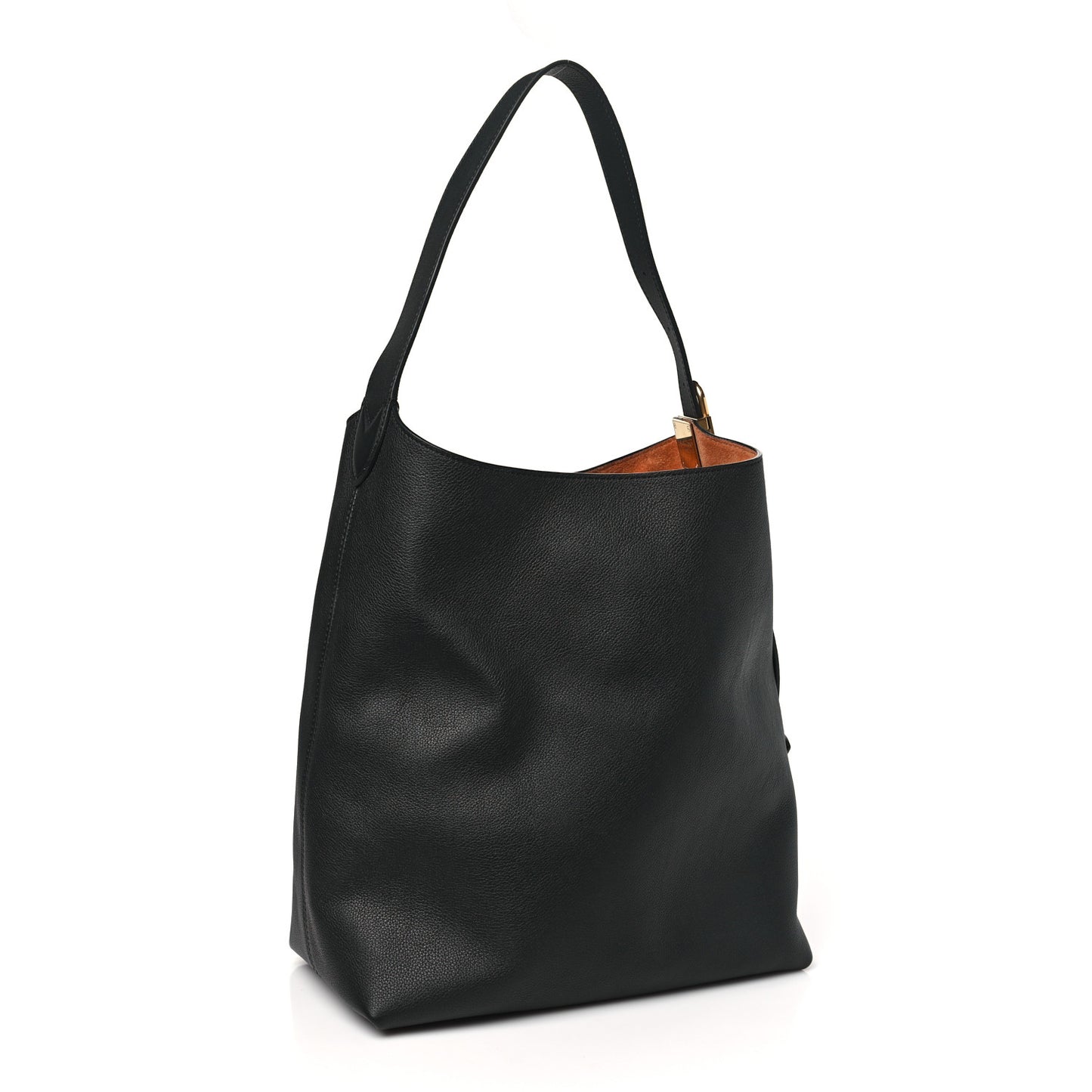 Grained Calfskin Low Key Hobo MM Black