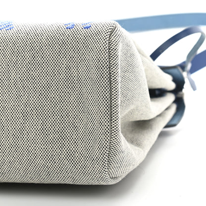 Hermes Vache Hunter Toile H Brides de Gala Herbag Zip Retourne 31 PM Bleu De France Ecru Black 9 of 9