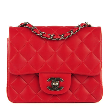 Chanel Lambskin Quilted Mini Square Flap Red 1 of 8