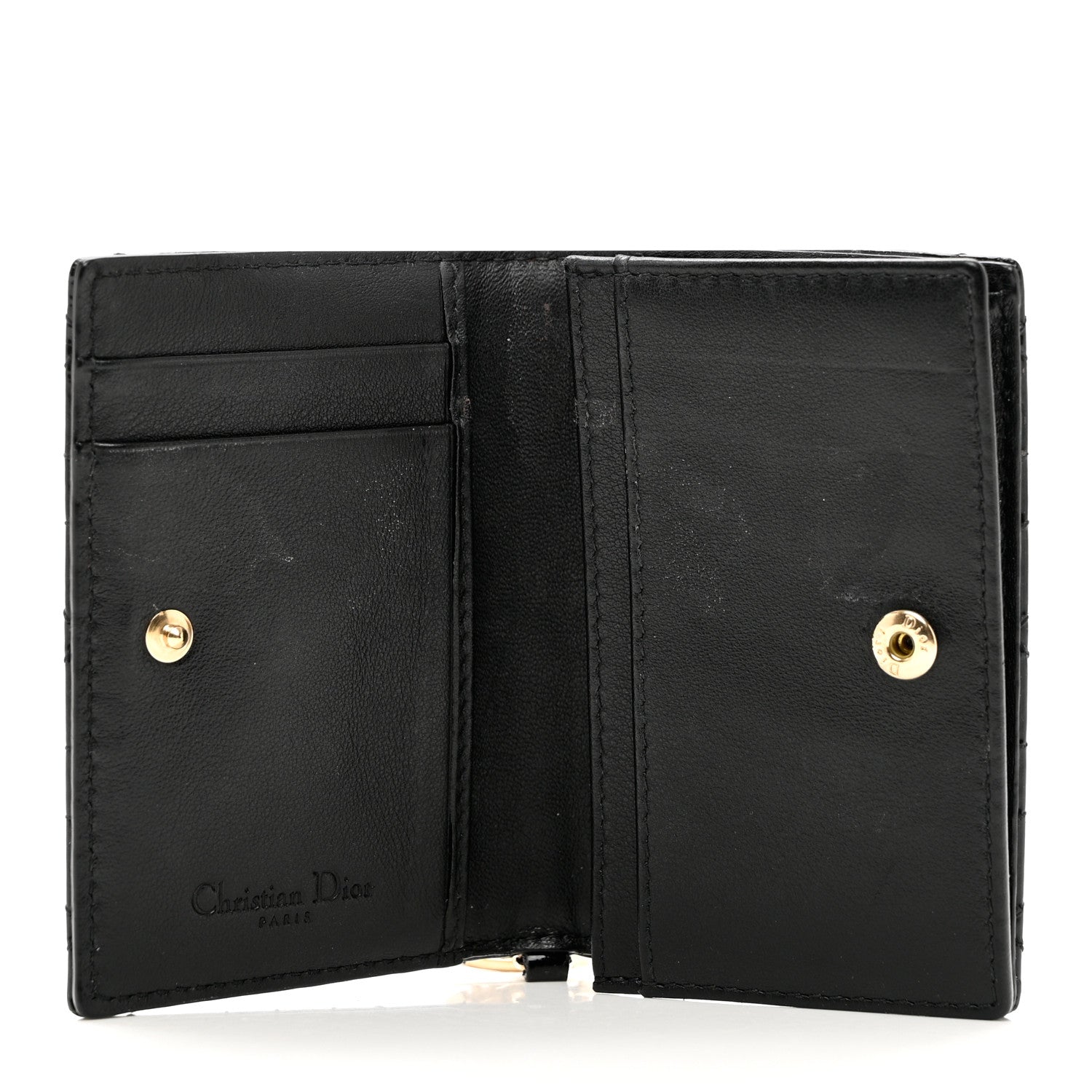 Christian Dior Patent Cannage Small Lady Dior Flap Card Holder Black 5 of 8