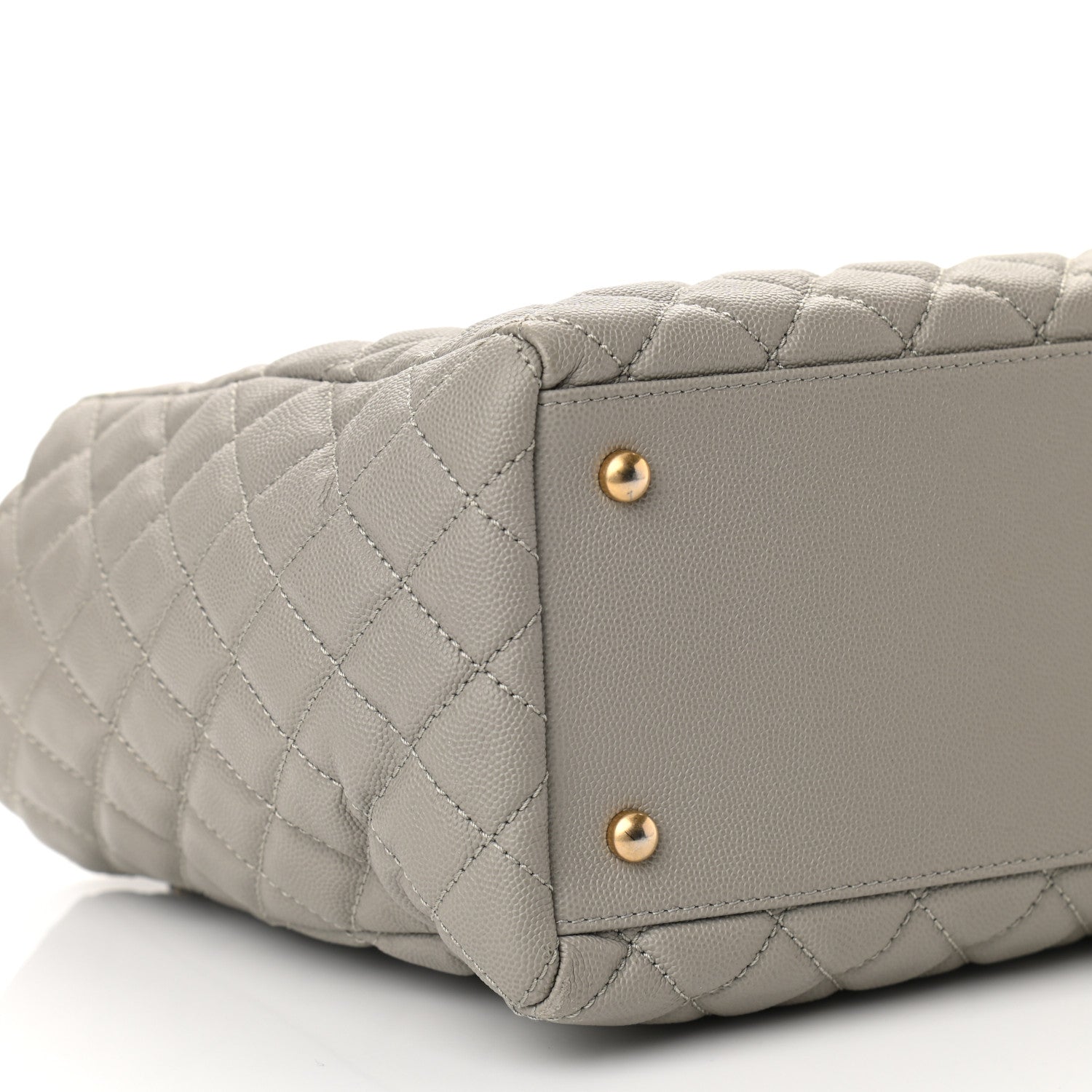 Chanel Caviar Quilted Coco Handle Shopping Tote Grey 9 of 12