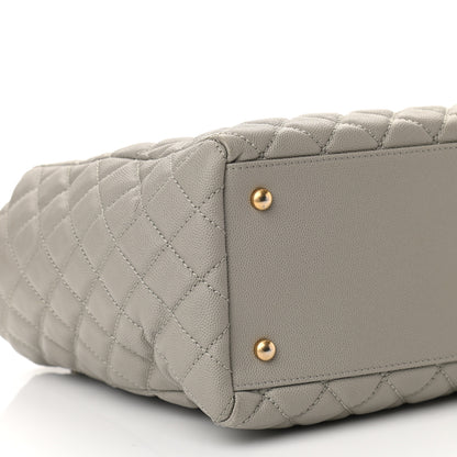 Chanel Caviar Quilted Coco Handle Shopping Tote Grey 9 of 12